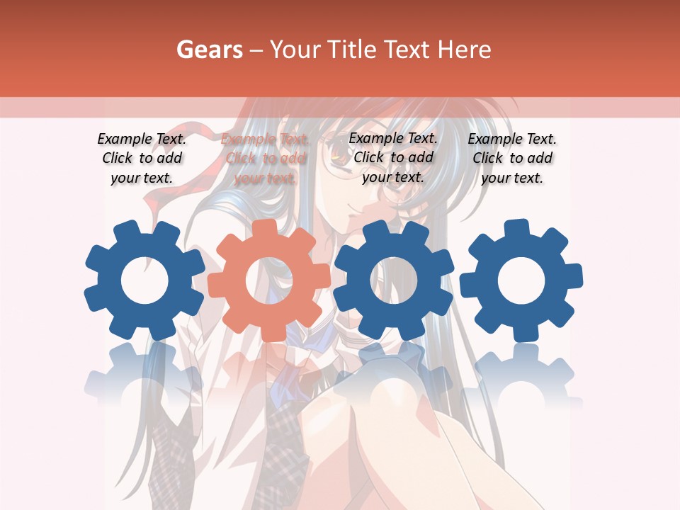 A Woman With Blue Hair Is Sitting Down PowerPoint Template