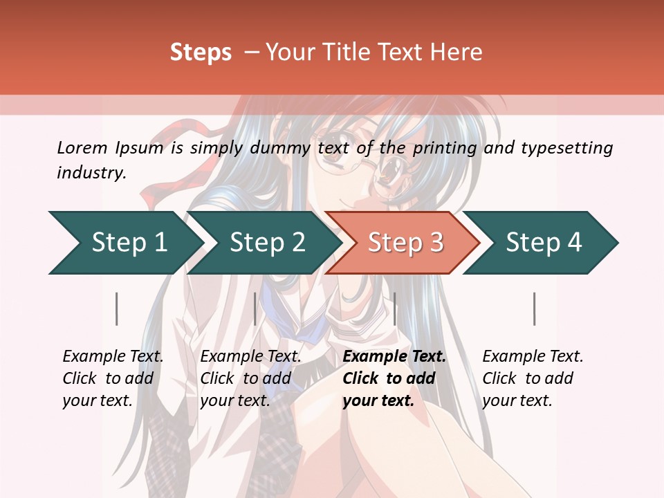 A Woman With Blue Hair Is Sitting Down PowerPoint Template