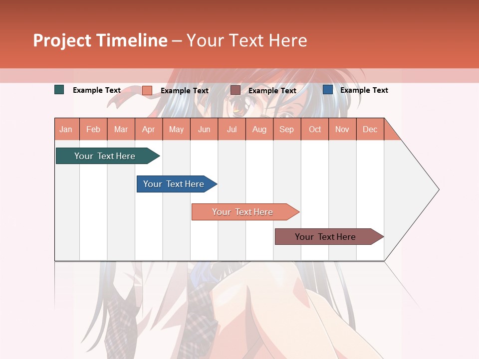 A Woman With Blue Hair Is Sitting Down PowerPoint Template