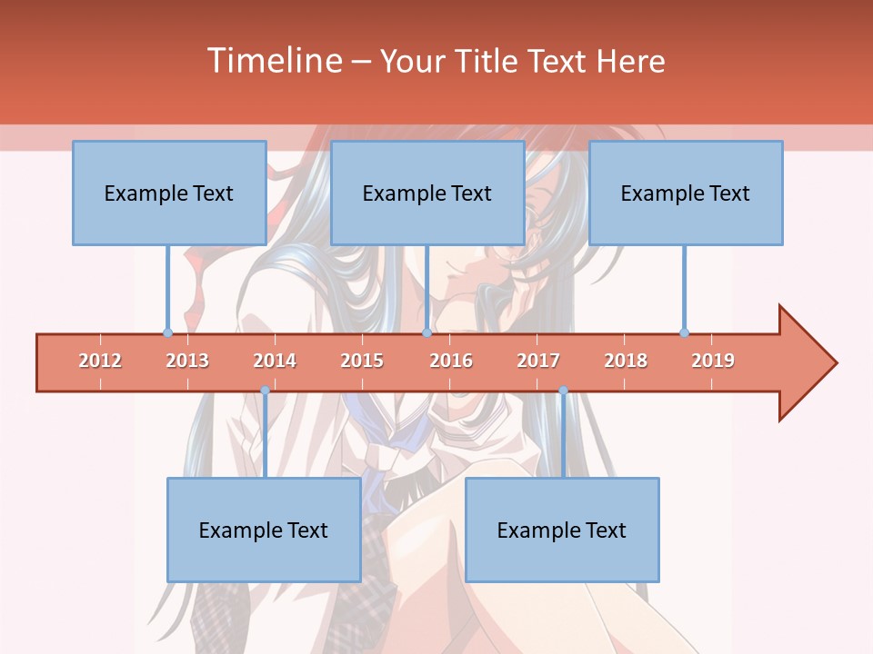 A Woman With Blue Hair Is Sitting Down PowerPoint Template