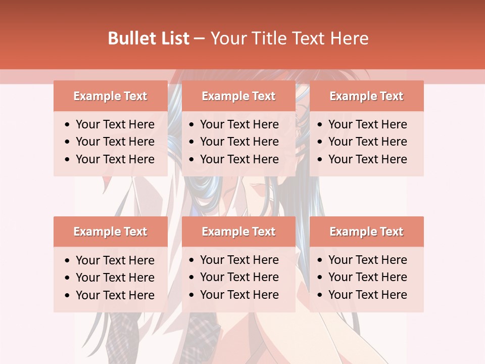 A Woman With Blue Hair Is Sitting Down PowerPoint Template