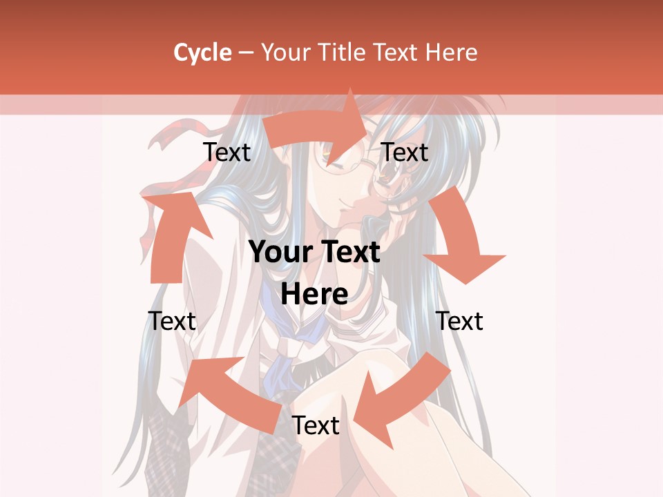 A Woman With Blue Hair Is Sitting Down PowerPoint Template