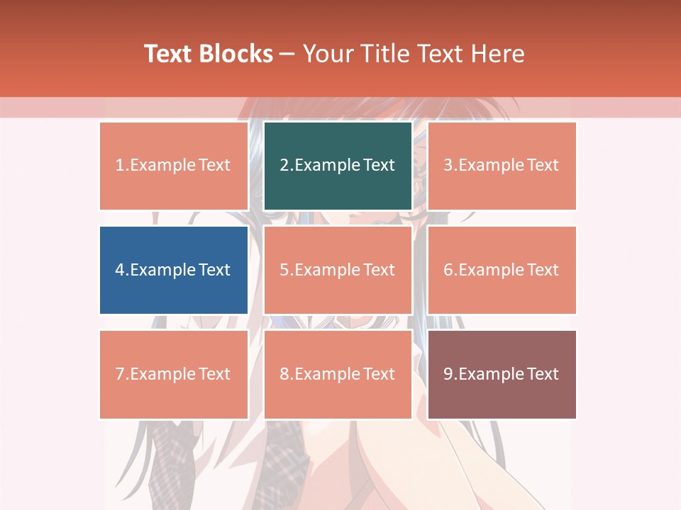 A Woman With Blue Hair Is Sitting Down PowerPoint Template