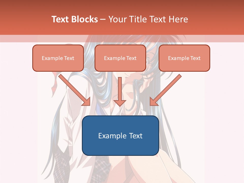 A Woman With Blue Hair Is Sitting Down PowerPoint Template