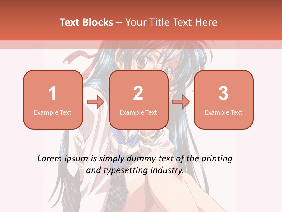 A Woman With Blue Hair Is Sitting Down PowerPoint Template