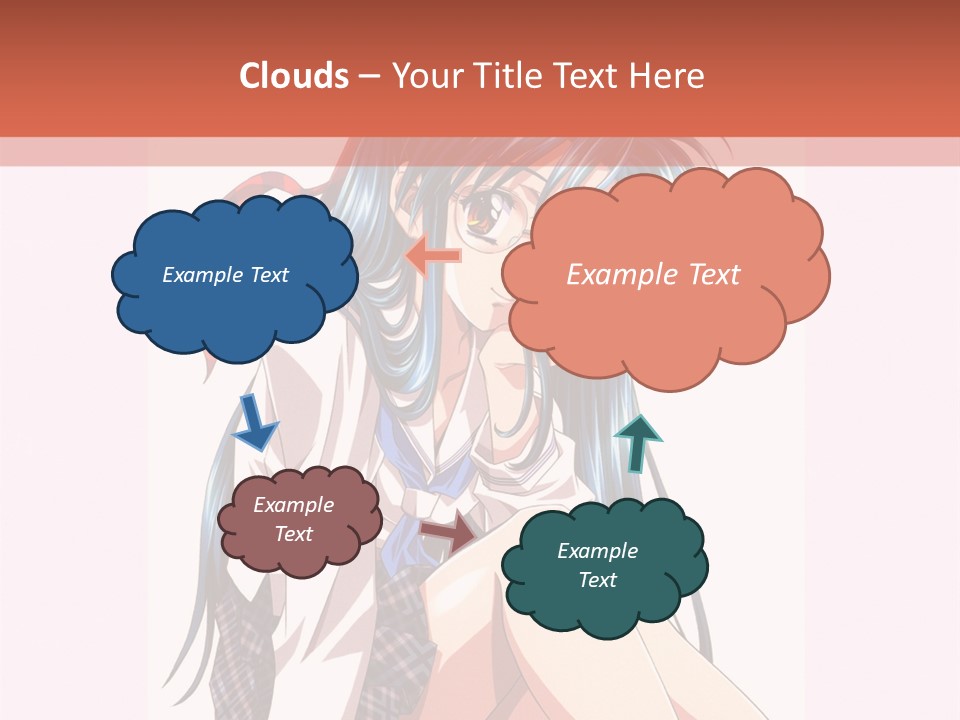 A Woman With Blue Hair Is Sitting Down PowerPoint Template