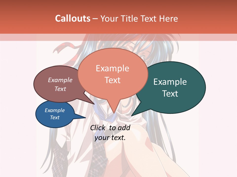 A Woman With Blue Hair Is Sitting Down PowerPoint Template