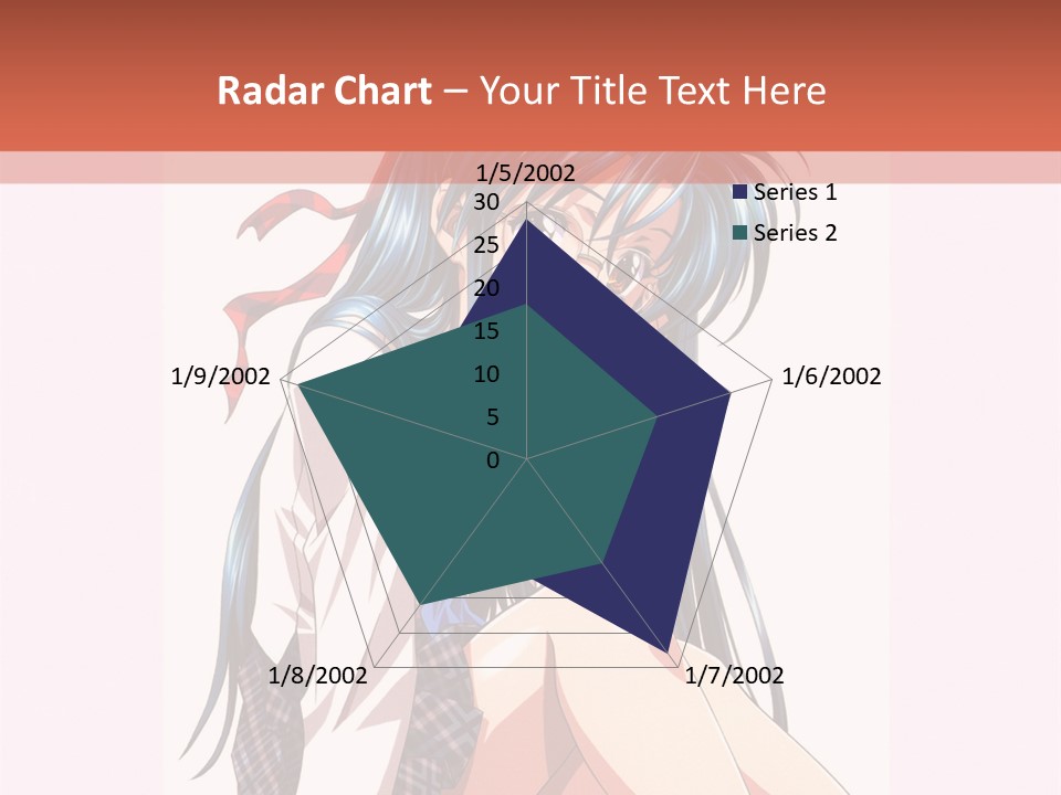 A Woman With Blue Hair Is Sitting Down PowerPoint Template