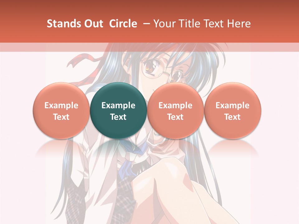 A Woman With Blue Hair Is Sitting Down PowerPoint Template