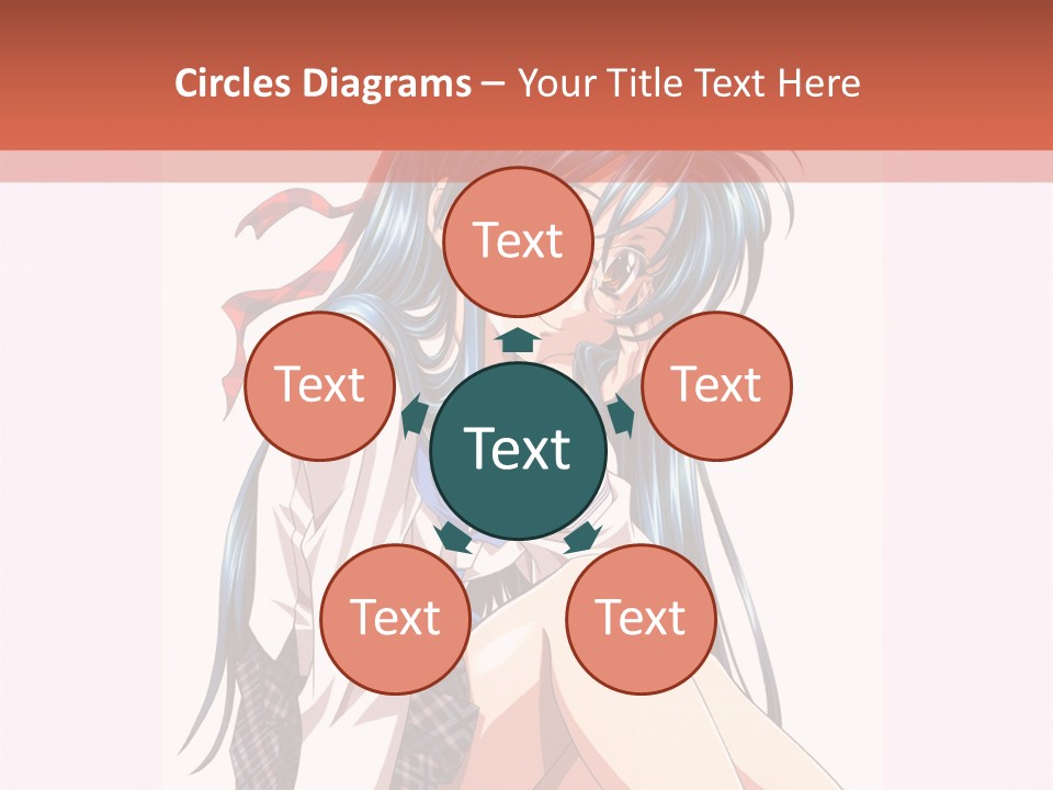 A Woman With Blue Hair Is Sitting Down PowerPoint Template