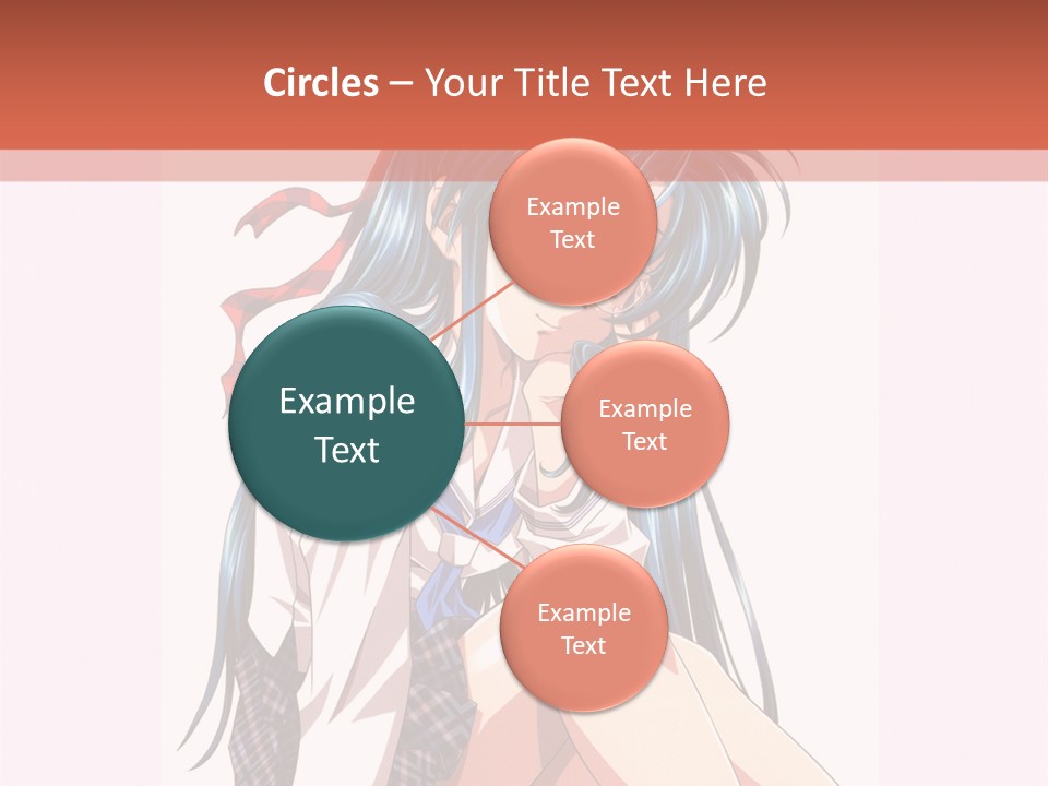 A Woman With Blue Hair Is Sitting Down PowerPoint Template