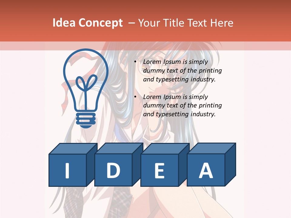 A Woman With Blue Hair Is Sitting Down PowerPoint Template