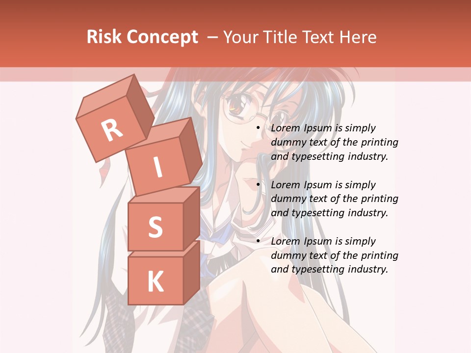 A Woman With Blue Hair Is Sitting Down PowerPoint Template