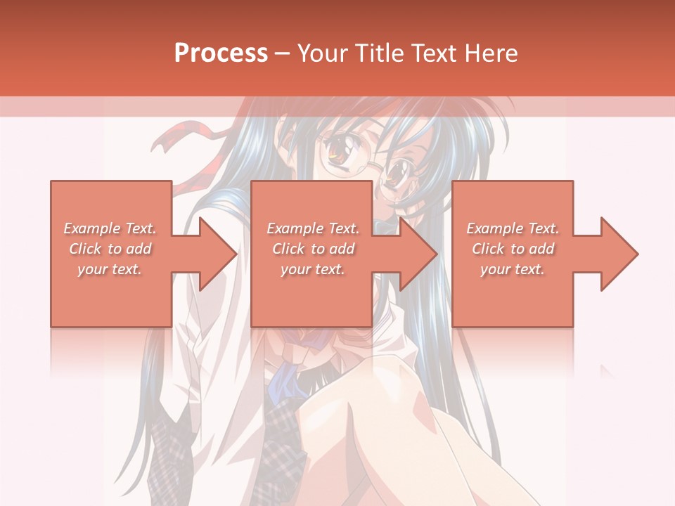 A Woman With Blue Hair Is Sitting Down PowerPoint Template