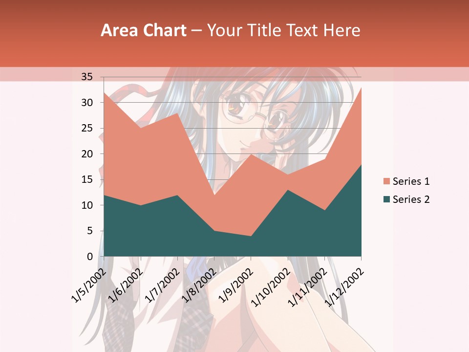 A Woman With Blue Hair Is Sitting Down PowerPoint Template