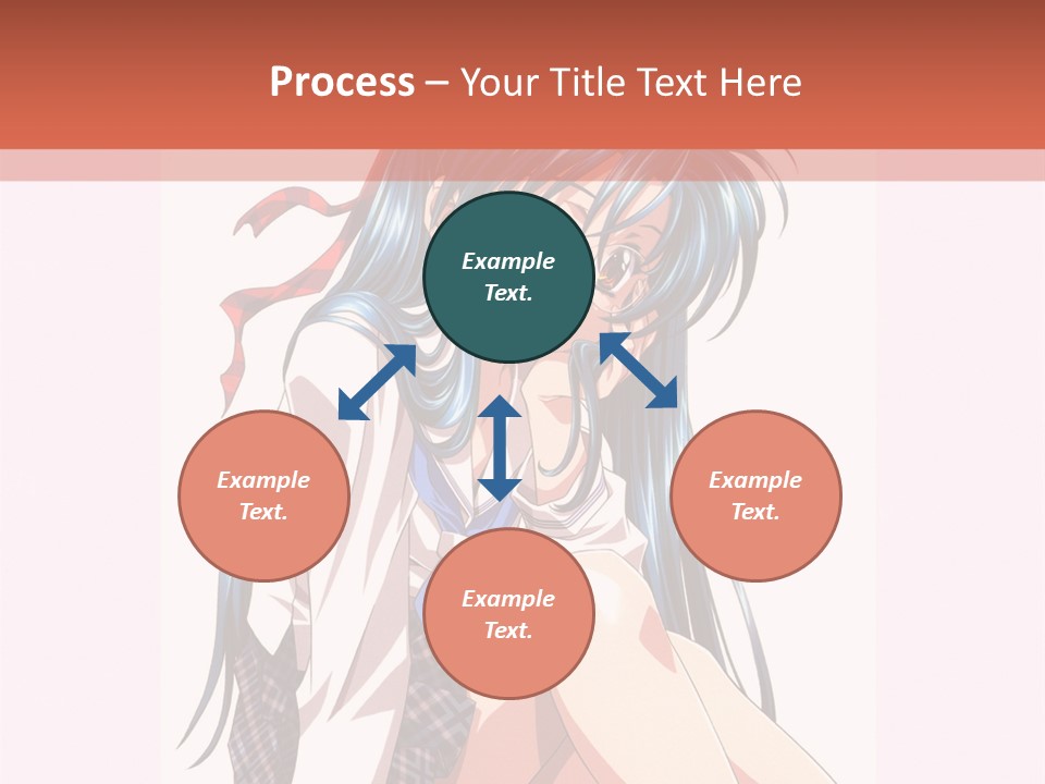 A Woman With Blue Hair Is Sitting Down PowerPoint Template