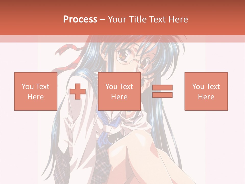 A Woman With Blue Hair Is Sitting Down PowerPoint Template