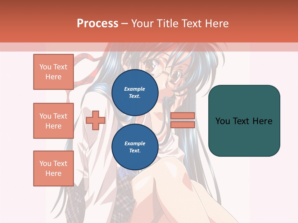A Woman With Blue Hair Is Sitting Down PowerPoint Template