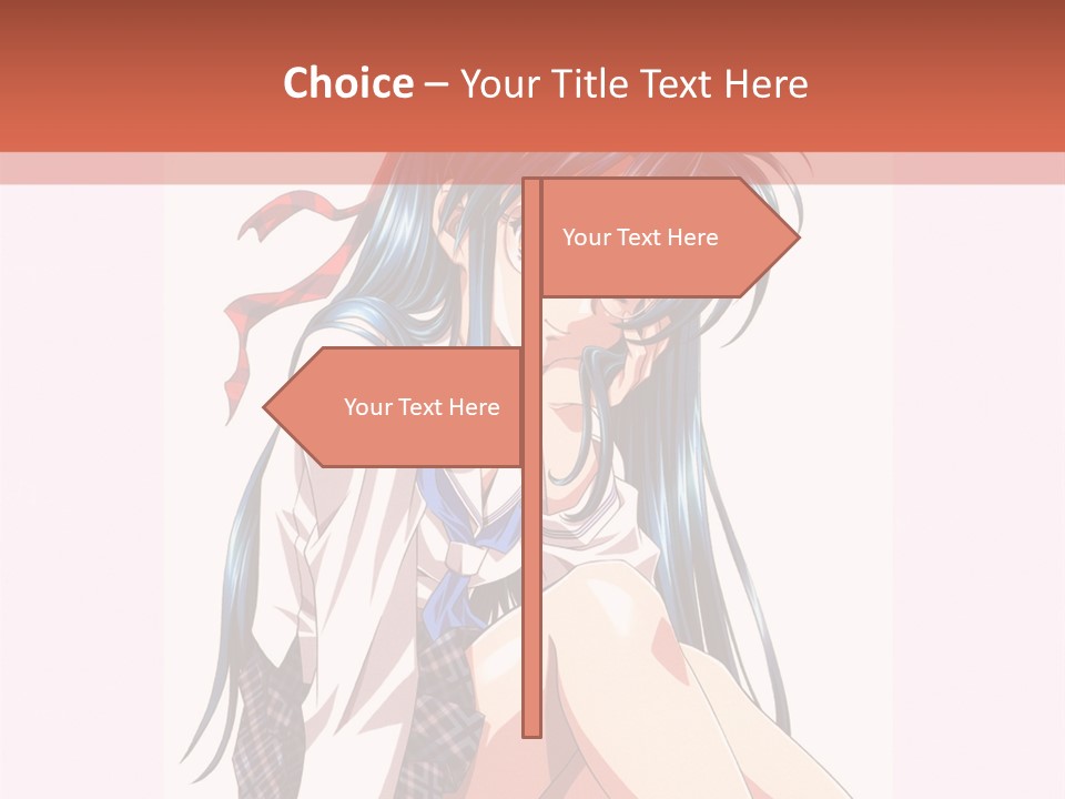 A Woman With Blue Hair Is Sitting Down PowerPoint Template