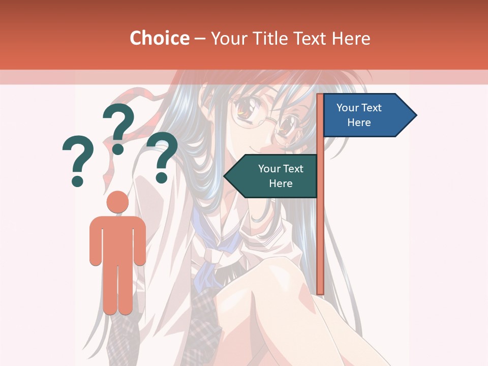 A Woman With Blue Hair Is Sitting Down PowerPoint Template