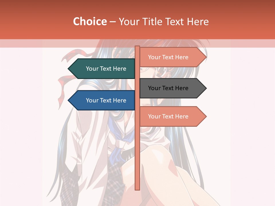 A Woman With Blue Hair Is Sitting Down PowerPoint Template