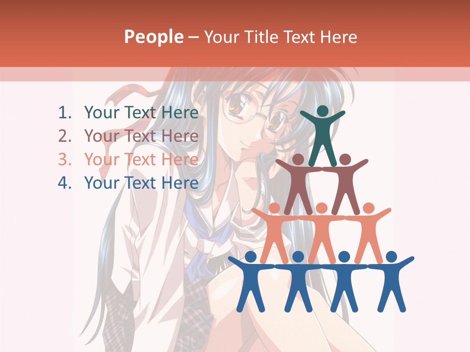 A Woman With Blue Hair Is Sitting Down PowerPoint Template