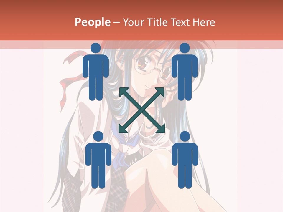 A Woman With Blue Hair Is Sitting Down PowerPoint Template