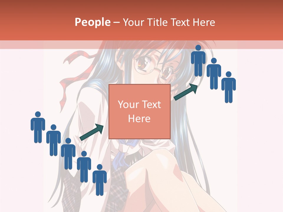 A Woman With Blue Hair Is Sitting Down PowerPoint Template