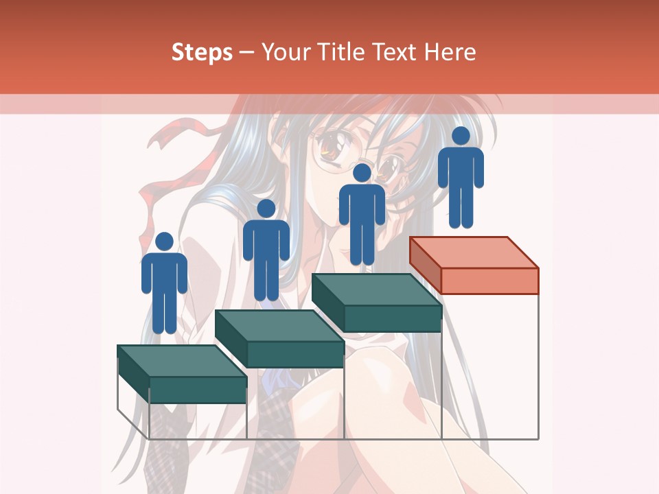 A Woman With Blue Hair Is Sitting Down PowerPoint Template