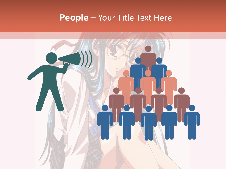 A Woman With Blue Hair Is Sitting Down PowerPoint Template
