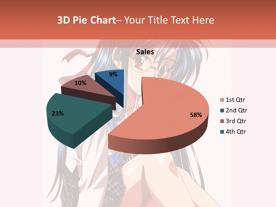 A Woman With Blue Hair Is Sitting Down PowerPoint Template