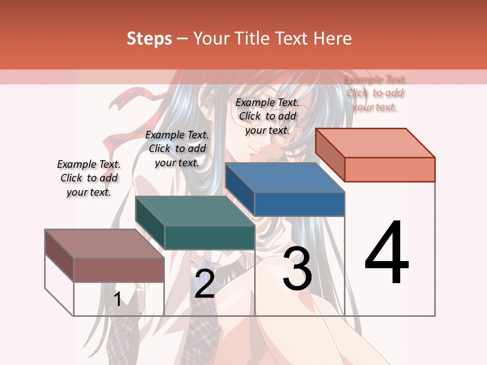 A Woman With Blue Hair Is Sitting Down PowerPoint Template