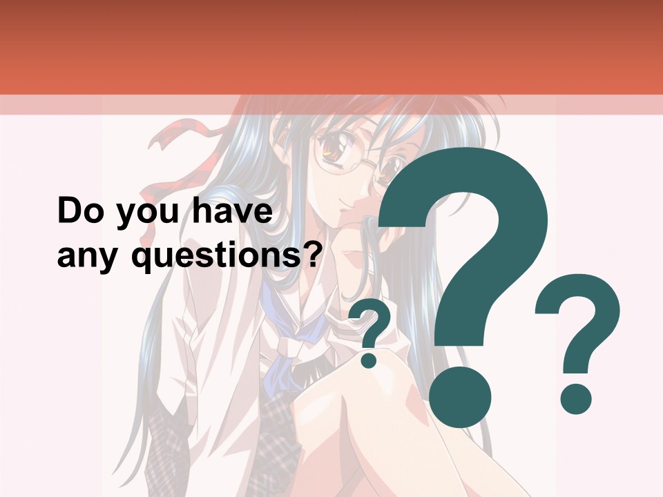 A Woman With Blue Hair Is Sitting Down PowerPoint Template