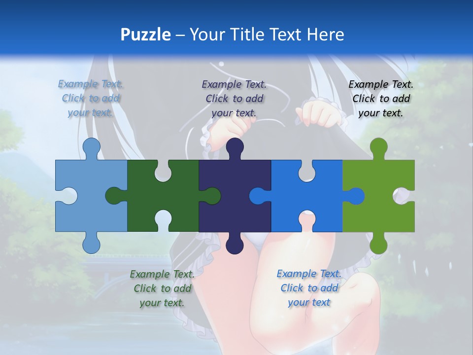 A Girl In A Black Dress Is Running In The Water PowerPoint Template