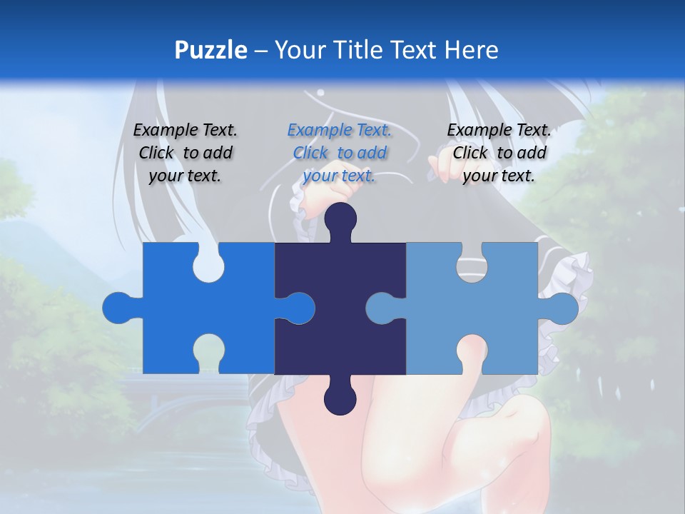 A Girl In A Black Dress Is Running In The Water PowerPoint Template