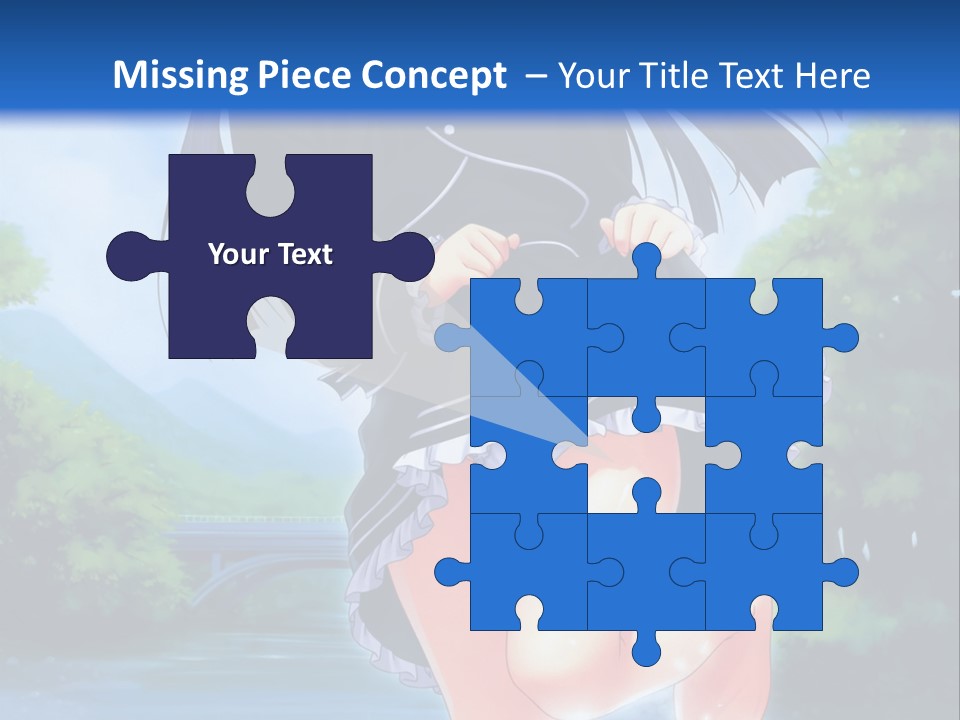 A Girl In A Black Dress Is Running In The Water PowerPoint Template