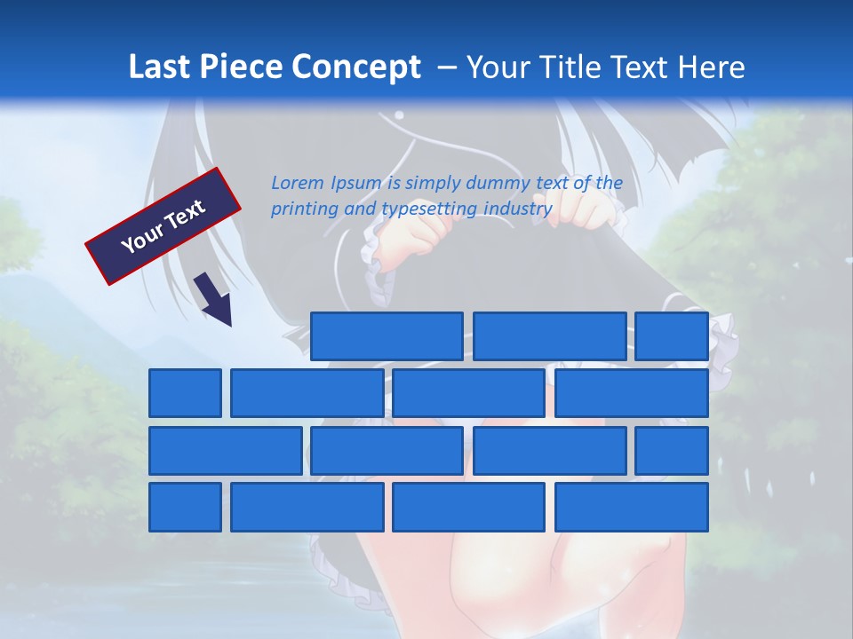 A Girl In A Black Dress Is Running In The Water PowerPoint Template