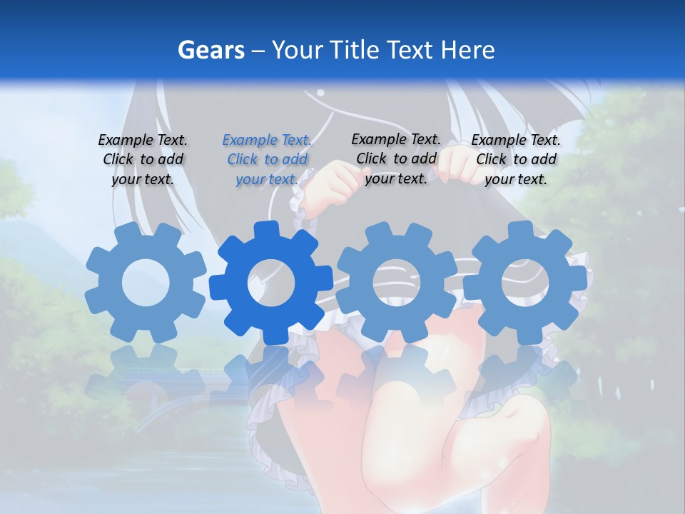 A Girl In A Black Dress Is Running In The Water PowerPoint Template