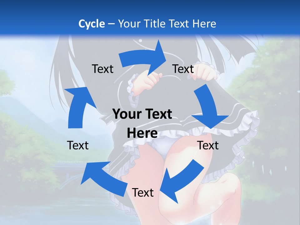 A Girl In A Black Dress Is Running In The Water PowerPoint Template