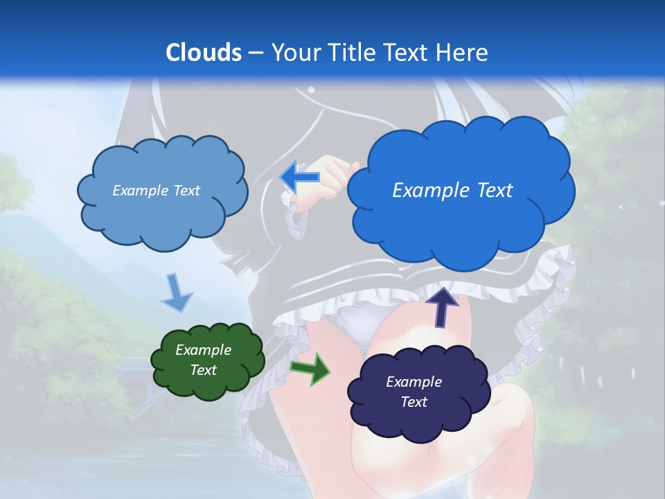 A Girl In A Black Dress Is Running In The Water PowerPoint Template