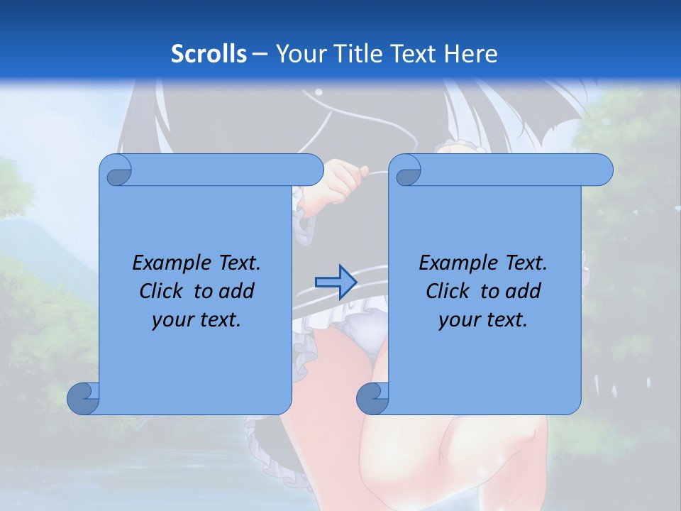 A Girl In A Black Dress Is Running In The Water PowerPoint Template