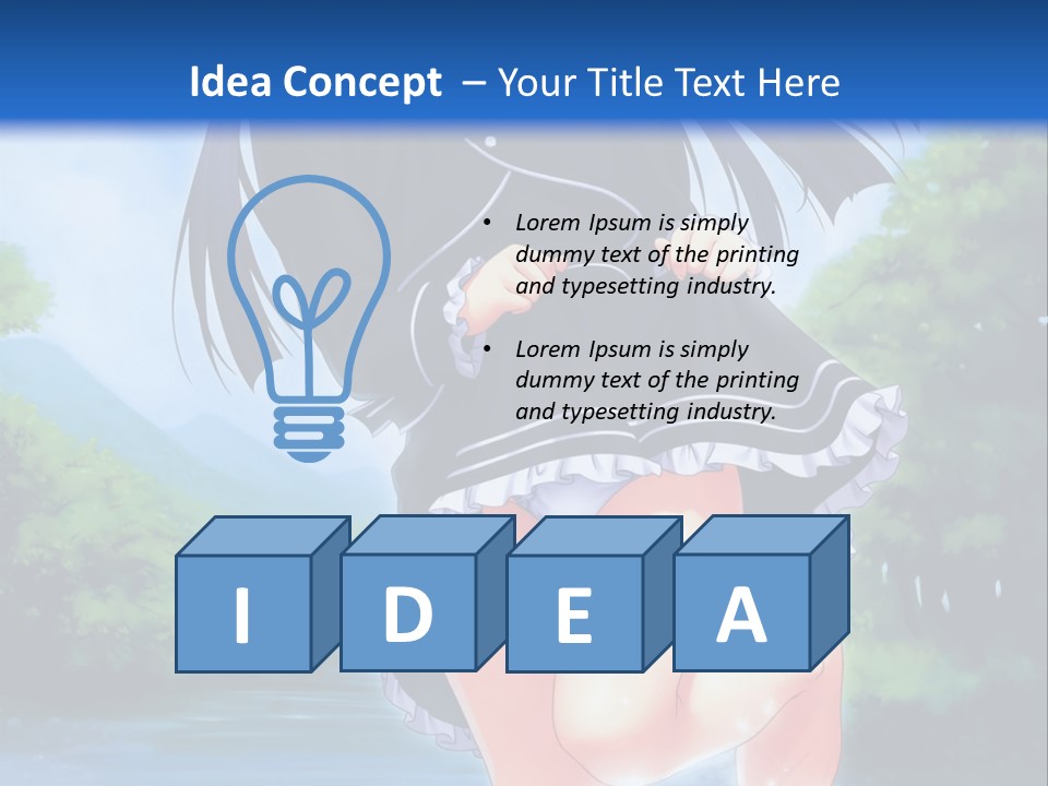 A Girl In A Black Dress Is Running In The Water PowerPoint Template