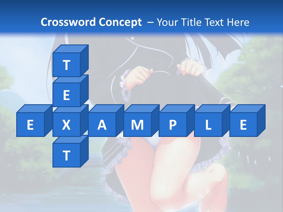 A Girl In A Black Dress Is Running In The Water PowerPoint Template