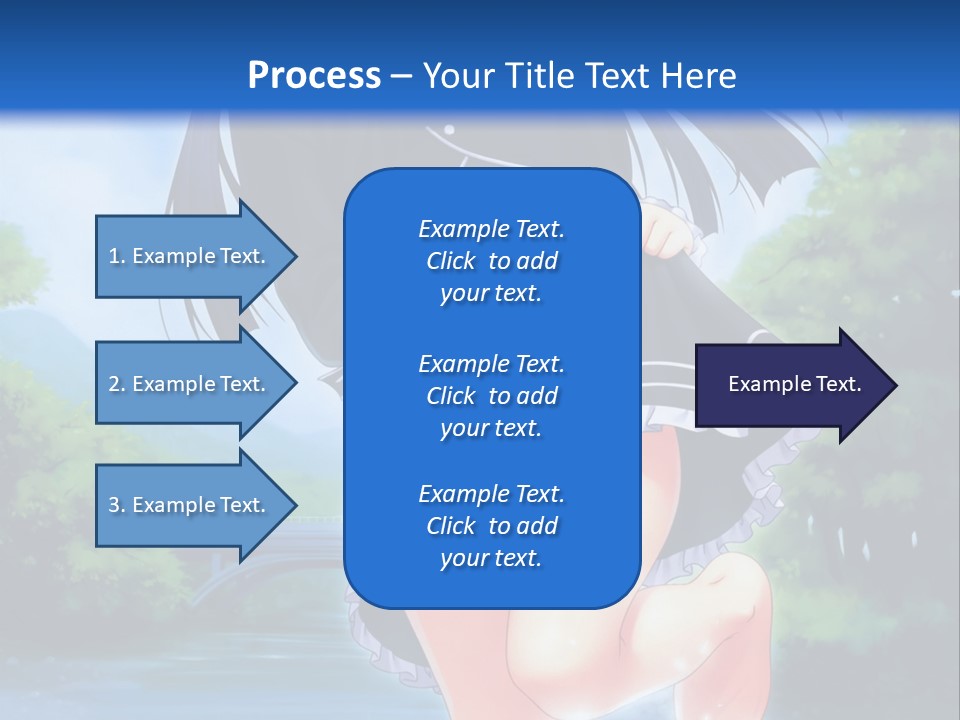 A Girl In A Black Dress Is Running In The Water PowerPoint Template
