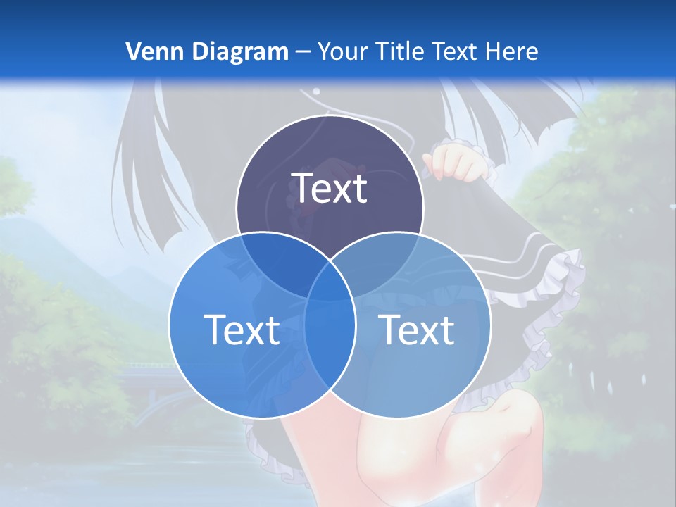 A Girl In A Black Dress Is Running In The Water PowerPoint Template