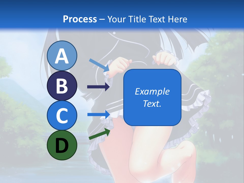 A Girl In A Black Dress Is Running In The Water PowerPoint Template