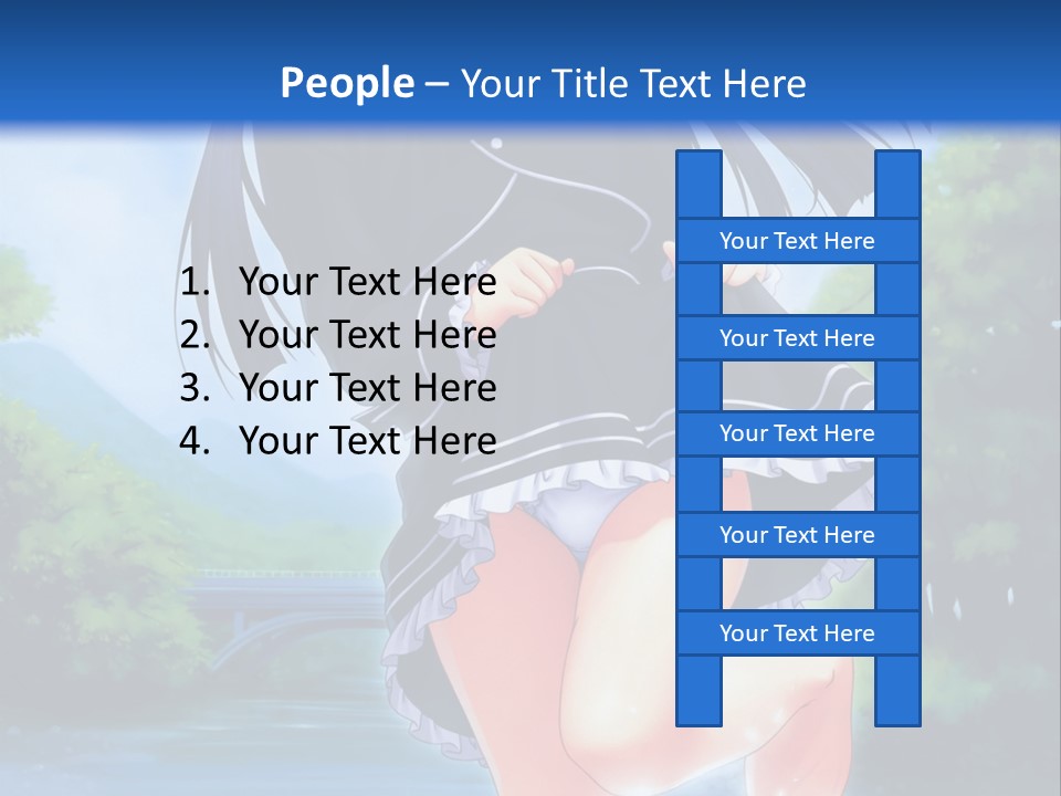 A Girl In A Black Dress Is Running In The Water PowerPoint Template