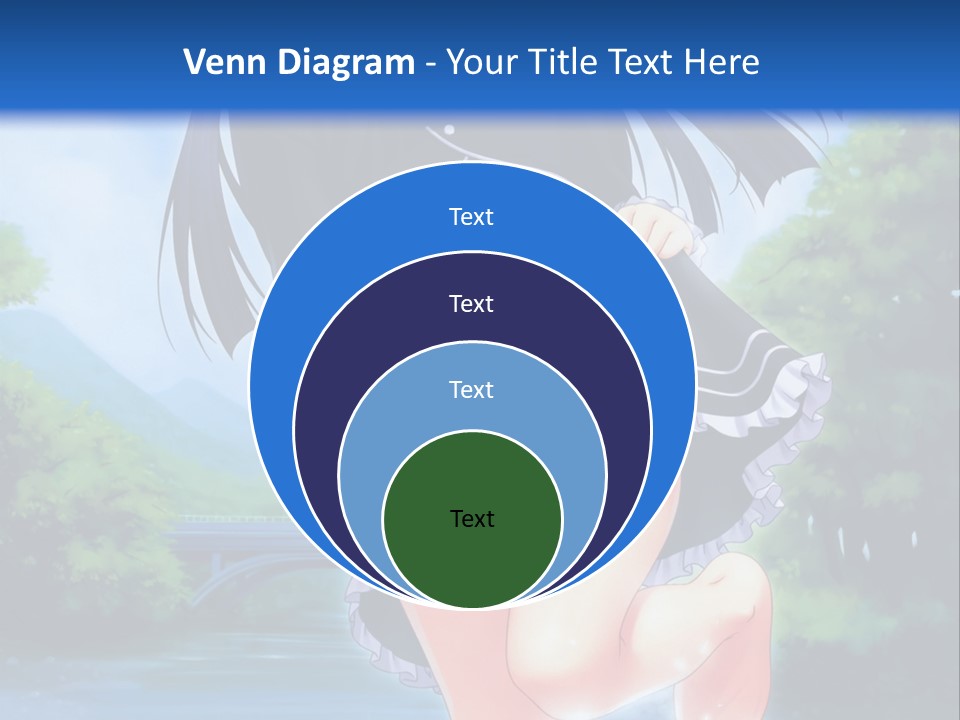 A Girl In A Black Dress Is Running In The Water PowerPoint Template