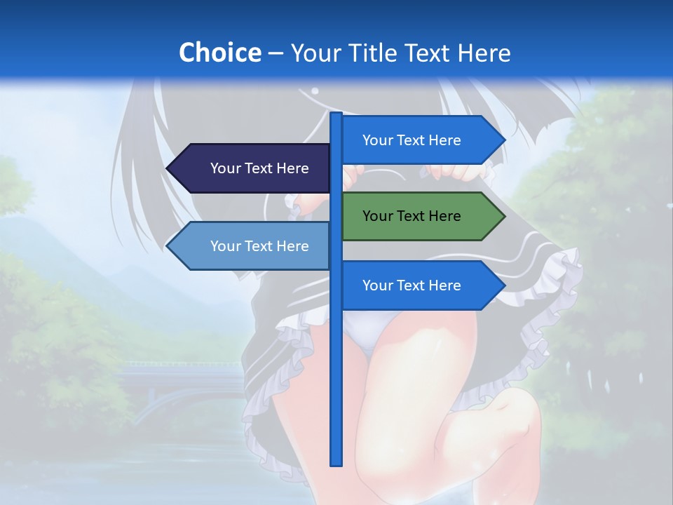 A Girl In A Black Dress Is Running In The Water PowerPoint Template