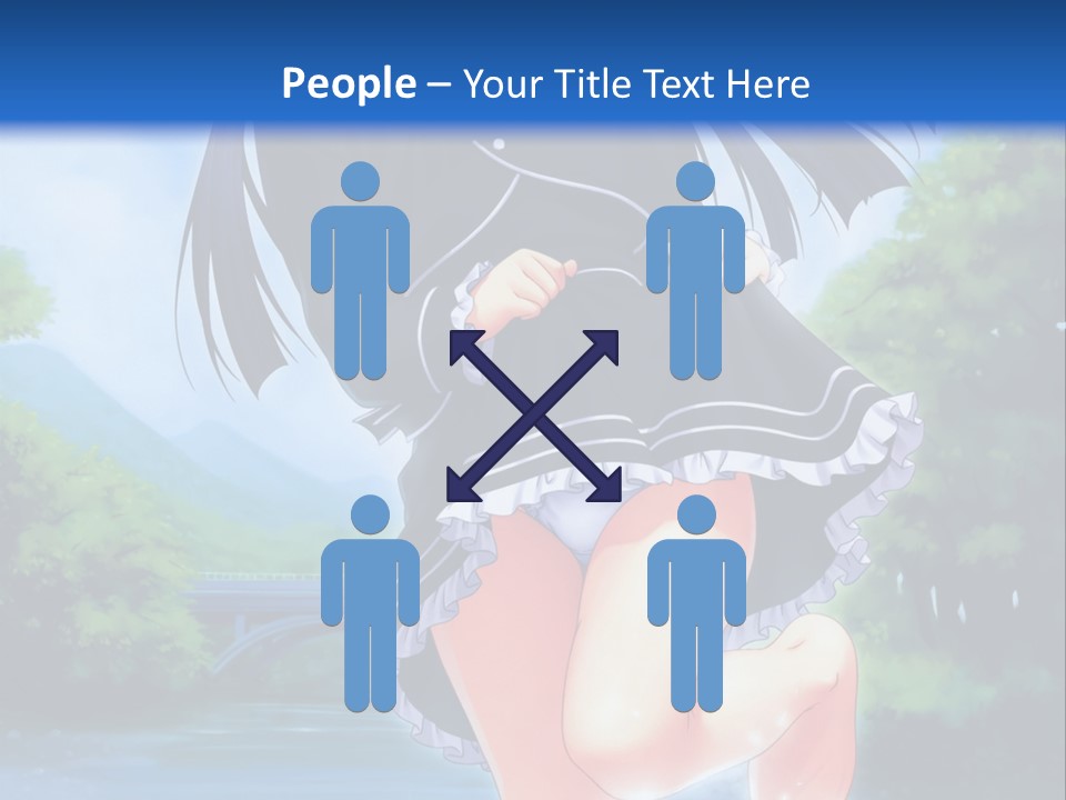 A Girl In A Black Dress Is Running In The Water PowerPoint Template